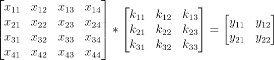 convolution(x4, 4, k3, 3) = y2, 2