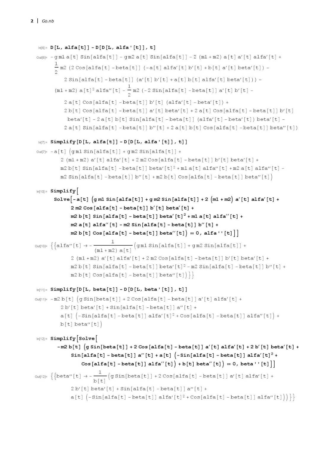 Mathematica derivation, page 2 of 4
